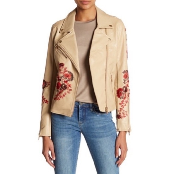 Blank NYC Jackets & Blazers - NWT Size S BlankNYC Floral Faux Leather Hacket